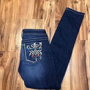 Ariat Women’s Slim Skinny Jeans Size 26 Dark Wash Embroidered Pockets Western